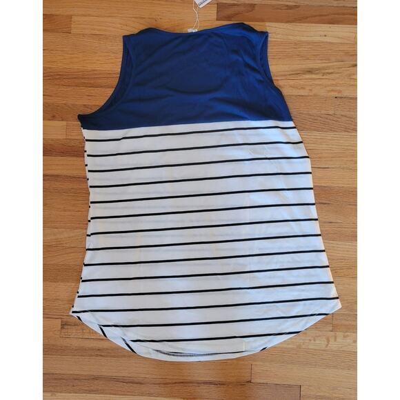 Chvity Shirt Womens Extra Large XL Sleeveless Tanktop Striped Lace Pocket - Picture 5 of 5